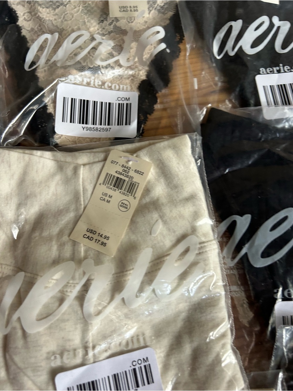 Lot of aerie Women’s Panties — new in bag, size medium, black, gray, multi - Picture 9 of 14